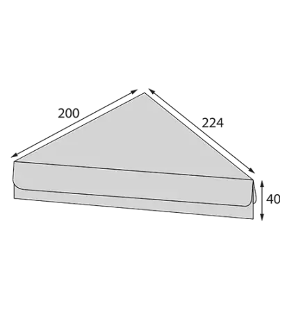 Одноразовая продукция: Коробка бумажная для пиццы/пирога треугольная 224х224х200 OSQ PIE /пач.=100 шт.
