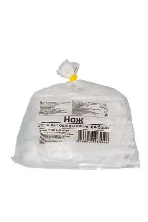 Фото №7 - Одноразовая продукция: Нож столовый 165мм белый /пач.=100 шт.