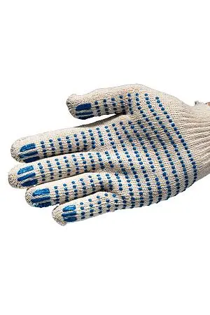 Фото №7 - Перчатки: х/б вязаные с ПВХ 4-х ниточные белые