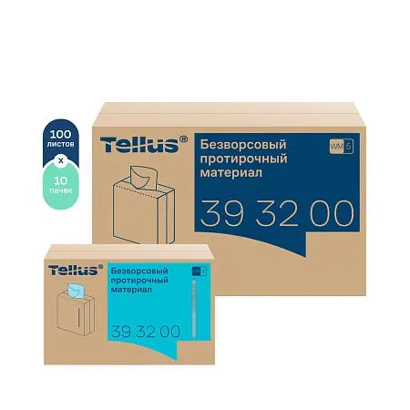 Фото №2 - ТОРК: Tellus Материал протирочный нетканый WM5 Премиум 100л 22,5х41см безворсовый бирюзовый
