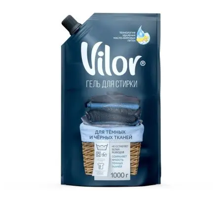 СМС: VILOR 1000г гель для стирки ТЕМНЫХ/ЧЕРНЫХ ТКАНЕЙ дой-пак