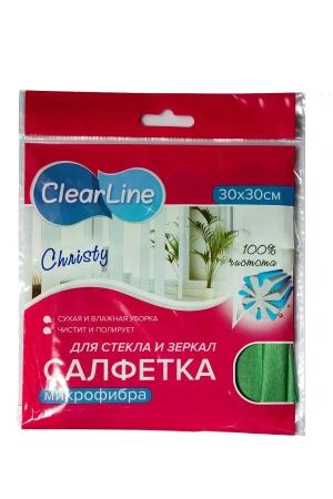 Фото №1 - ХозСалфетки: для стекол VCLEAN 30х30 микрофибра гладкая без упаковки