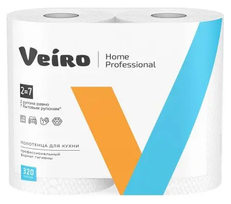 VEIRO: Полотенца бумажные 2сл 32м/22 Home белые /пач.=2 шт.