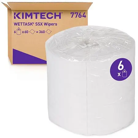 Фото №5 - Kimberly-Clark: Салфетки Кимтех Веттаск SXX 31.8x30.5см 60л 1сл белые сменный картридж