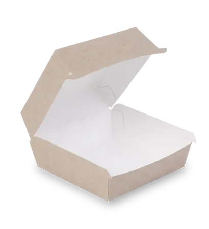 Одноразовая продукция: Коробка бумажная для бургера 123/132х123/142x70 OSQ BURGER L /пач.=60 шт.
