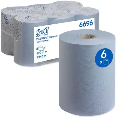 Kimberly-Clark: Полотенца бумажные Скотт Слимролл 1сл 190м/19,8 синие