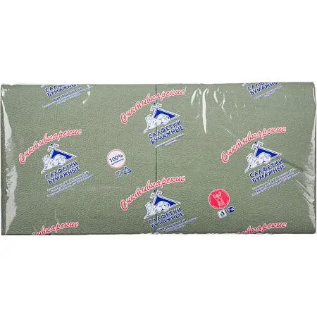 Фото №2 - Бумажные салфетки: столовые 1сл 250листов 33х33 Сыктывкар ROSHY зеленые