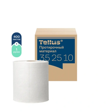ТОРК: Tellus Материал протирочный нетканый WM1/WM3 ЦВ 1сл 400л 31,5х38,5см белый