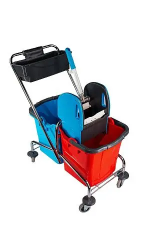 Фото №13 - Вик: Тележка 2х25л металл хром+ отжим + дополнительная корзина
