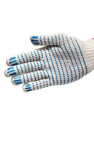 Фото №7 - Перчатки: х/б вязаные с ПВХ 4-х ниточные 7,5класс белые Мастер