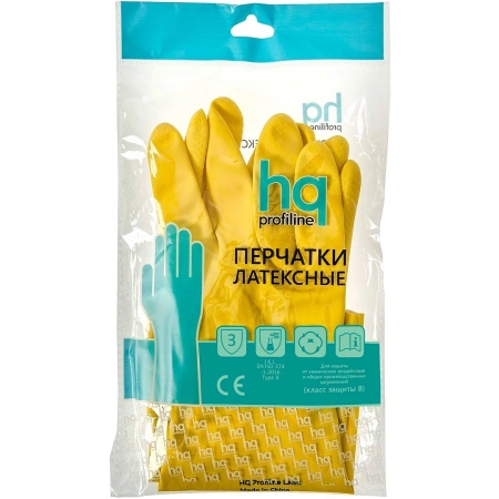 HQ Profiline: Перчатки резиновые XL желтые
