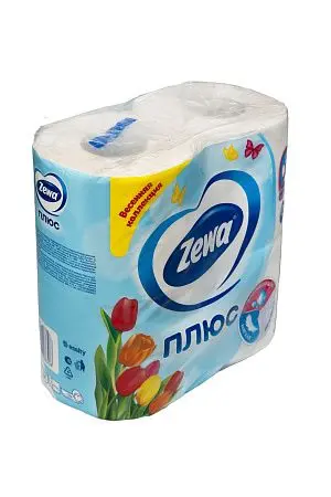Фото №5 - Бумага туалетная: 2сл 23м макулатура цвет белый "Зева Плюс" /пач.=4 шт.