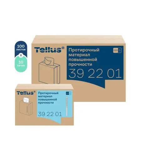 ТОРК: Tellus Материал протирочный нетканый WM5 Комфорт 1сл 100л 22,5х41см повышенной прочности белый