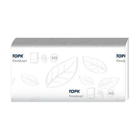 Фото №2 - ТОРК: Tellus Полотенца бумажные H3 Синглфолд Комфорт 2сл 200л 23х23см белые