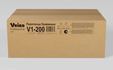 Вик: Полотенца бумажные V 1сл 200л 21х21,6см натуральный СЫКТЫВКАР Lite