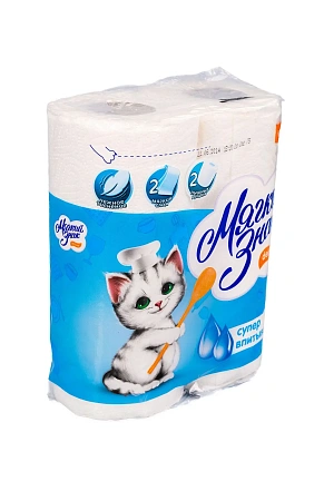 Фото №4 - Бумажные полотенца: 2сл 10м целлюлоза цвет белый Делюкс/"Ь" /пач.=2 шт.