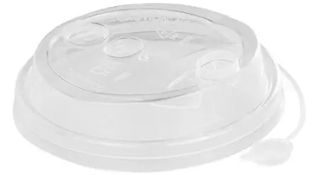 Фото №1 - Одноразовая продукция: Крышка к стакану бумажному d=90мм с питейником прозрачная /пач.=50 шт.