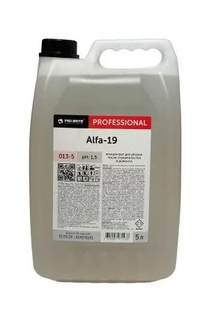 Фото №1 - Pro-Brite: Альфа-19 5л для уборки после строительства и ремонта