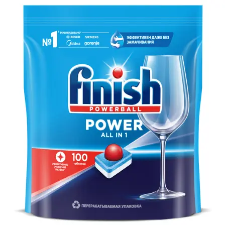 Фото №1 - Моющее средство: ФИНИШ Power All-in-1 таблетки д/ПММ /пач.=100 шт.