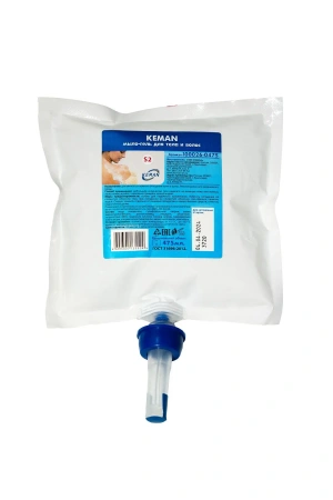 Фото №1 - Кеман: Мыло-гель для душа 475мл для тела и волос бесцветный с отд в картридже S2