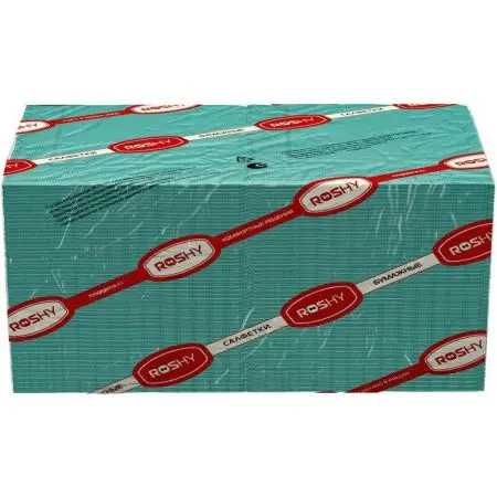 Бумажные салфетки: столовые 2сл 250листов 24х24 Сыктывкар ROSHY зеленые