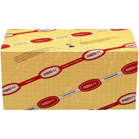 Фото №2 - Бумажные салфетки: столовые 2сл 250листов 24х24 Сыктывкар ROSHY желтые