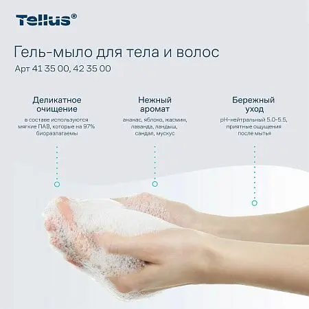 Фото №10 - ТОРК: Tellus Мыло SC1 1л гель для тела и волос Премиум светло-голубое