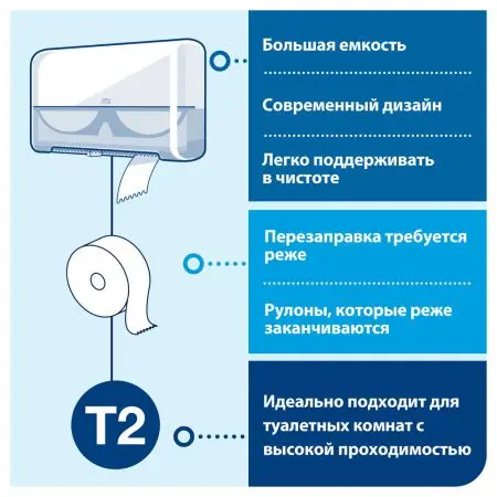 ТОРК: Бумага туалетная T2 Комфорт 2сл 170м/9,2 белая