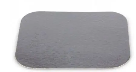 Фото №1 - Одноразовая продукция: Крышка для алюминиевой формы 440мл 140х115 алюминий/картон /пач.=50 шт.