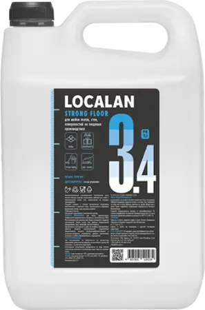 Фото №1 - Localan: Strong Floor 3.4 5л для удаления сложных и застарелых загрязнений, сильнощелочное концентрат