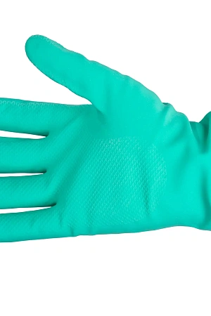 Фото №5 - Vileda: Перчатки многоцелевые L зеленые резиновые