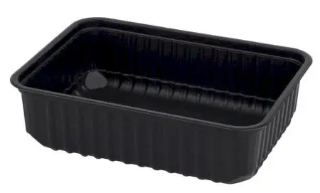 Одноразовая продукция: Контейнер 750мл 179х132мм прямоугольный черный Д-Полимер /пач.=50 шт.