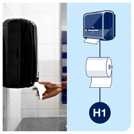 Фото №13 - Tork: Диспенсер H1 Elevation Matic для рулонных полотенец белый