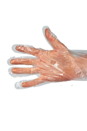 Фото №1 - Перчатки: полиэтиленовые L одноразовые /пач.=100 шт.
