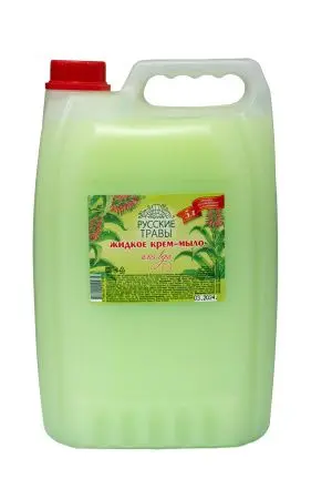 Фото №1 - Мыло жидкое: АМС Русские травы 5л Крем-мыло тв.канистра
