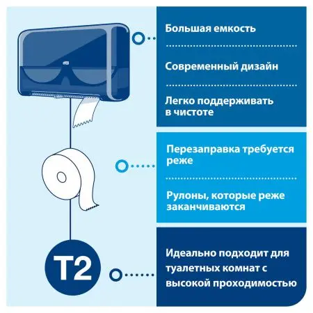ТОРК: Бумага туалетная T2 Комфорт 2сл 170м/9,2 белая