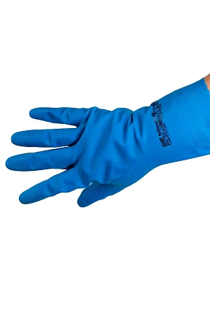 Фото №2 - Vileda: Перчатки многоцелевые XL голубой резиновые