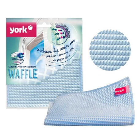 Фото №1 - ХозСалфетки: для стекол YORK 35х35 микрофибра вафельная