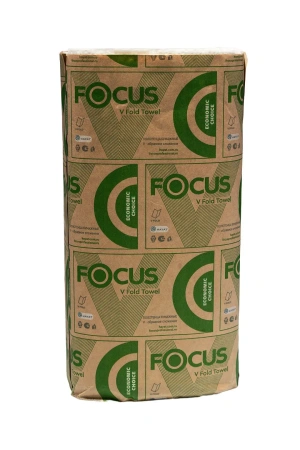 Хаят: Полотенца бумажные V 1сл 250л 23х23см ФОКУС ЭКО белые