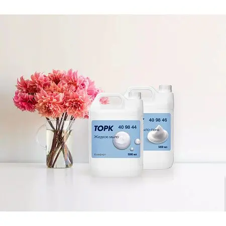 Фото №6 - ТОРК: Мыло-пена Комфорт 5л для рук бесцв.прозрачное с ароматом свежести