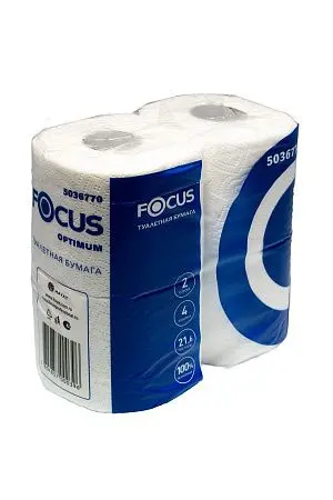 Фото №4 - Бумага туалетная: 2сл 22м целлюлоза цвет белый ХАЯТ ФОКУС Оптимум /пач.=4 шт.