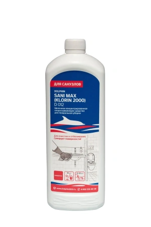 Фото №1 - Dolphin: Сани-Макс (Клорин2000) 1л щелочное средство для мытья и дезинфекции