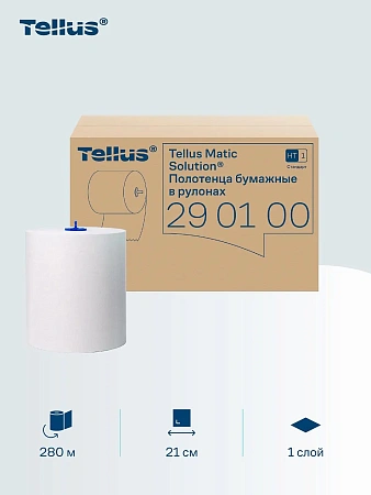 Фото №6 - ТОРК: Tellus Полотенца бумажные H1 Софт матик Стандарт 1сл 280м/21 белые