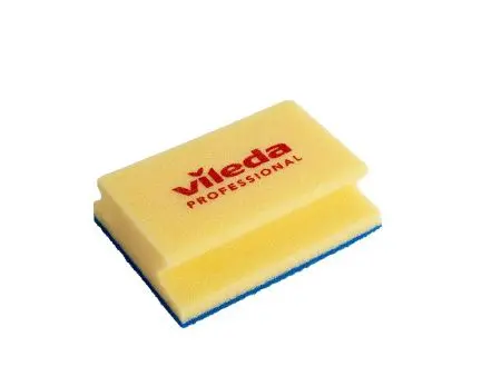Фото №1 - Vileda: Губка 13х16,5см для ванной (син.абразив)