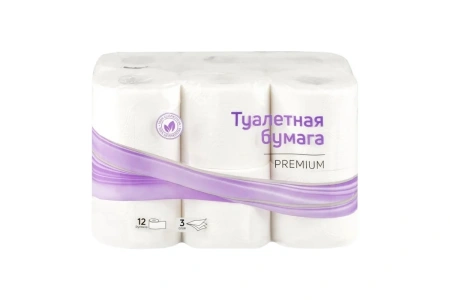 Бумага туалетная: 3сл 17,5м целлюлоза цвет белый Vclean /пач.=4 шт.