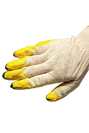 Фото №8 - Перчатки: х/б вязаные с двойным латексным покрытием