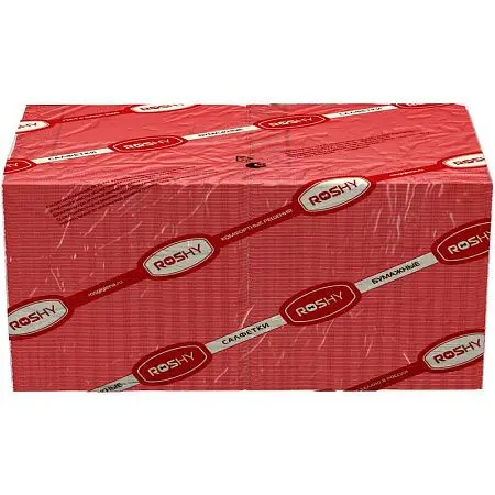 Фото №2 - Бумажные салфетки: столовые 2сл 250листов 24х24 Сыктывкар ROSHY красные
