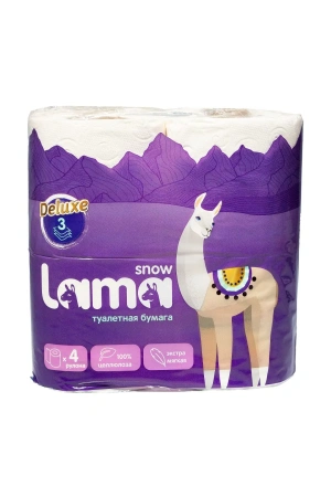 Бумага туалетная: 3сл 17,5м целлюлоза цвет белый Snow Lama /пач.=4 шт.