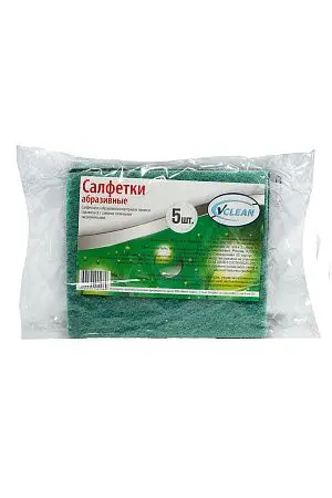 Фото №8 - Губки,скрабы: для посуды VCLEAN Тайфун 10х12 абразивная /пач.=5 шт.