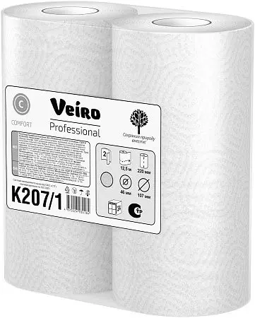 Фото №3 - VEIRO: Полотенца бумажные 2сл 12,5м/22 Comfort белые кухонные /пач.=2 шт.